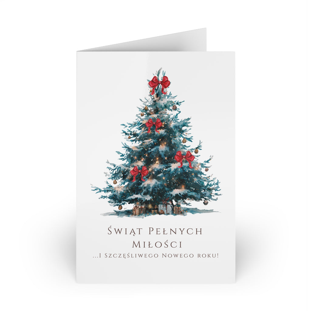 Polish Christmas Tree Greeting Card (Polish: Świąt pełnych miłości)