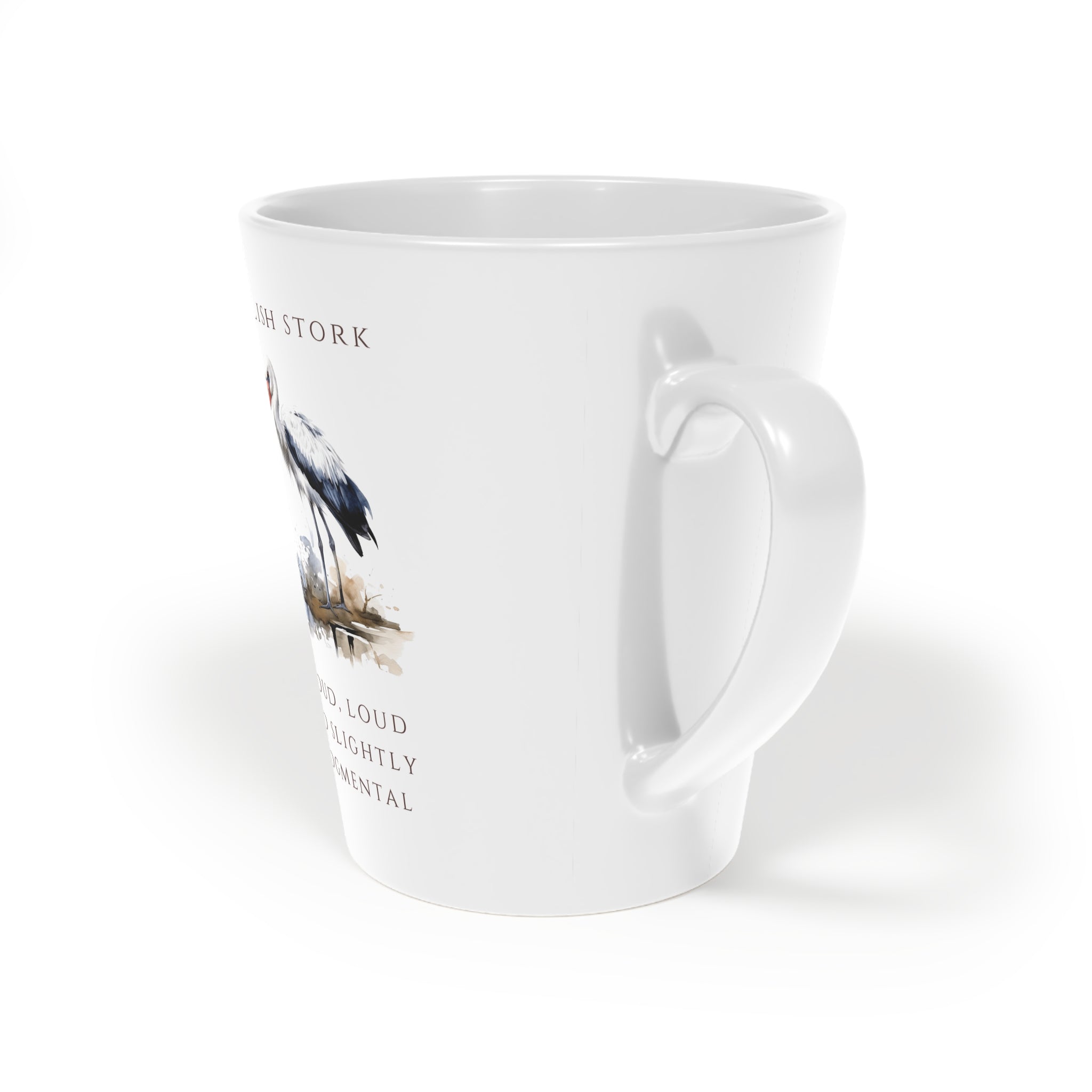 Polish Stork Latte Mug 12oz | Funny Polish Identity | "Proud, Loud and Slightly Judgemental" Slogan | Patriotic Polish Coffee Cup | Polish Canadian Heritage Gift
