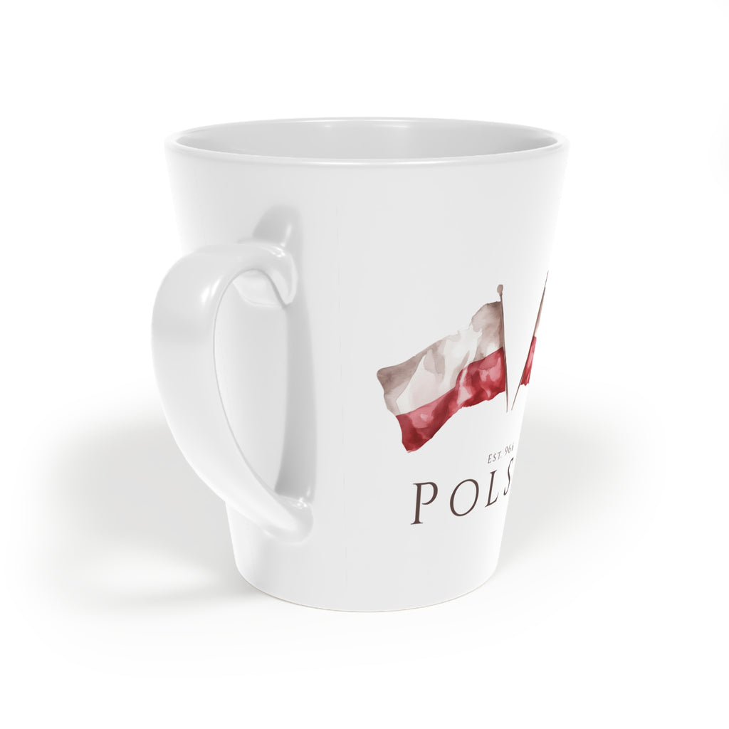 Polish Flag Latte Mug 12oz | Polska Flaga | Polish Pride Coffee Cup | Patriotic Polish Gift | Polish Canadian Heritage Mug