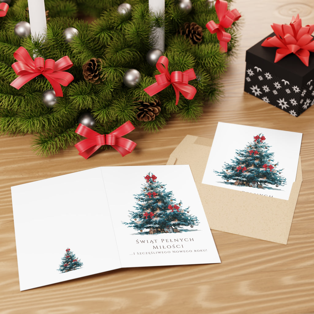 Polish Christmas Tree Greeting Card (Polish: Świąt pełnych miłości)