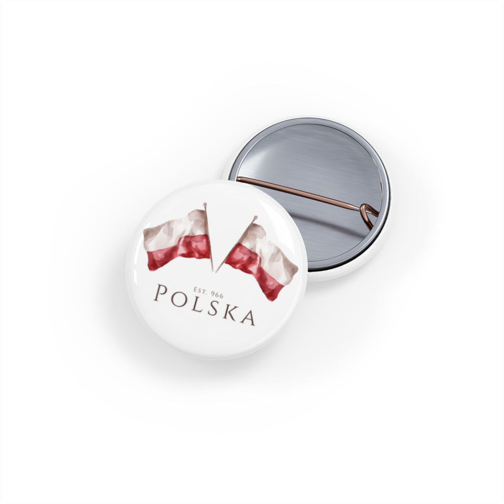 Polish Flag Round Pin — Polish Pride Pin Button