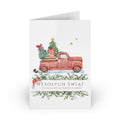 Polish Christmas Greeting Card – Vintage Red Truck with Christmas Tree (Polish: Wesołych Świąt)