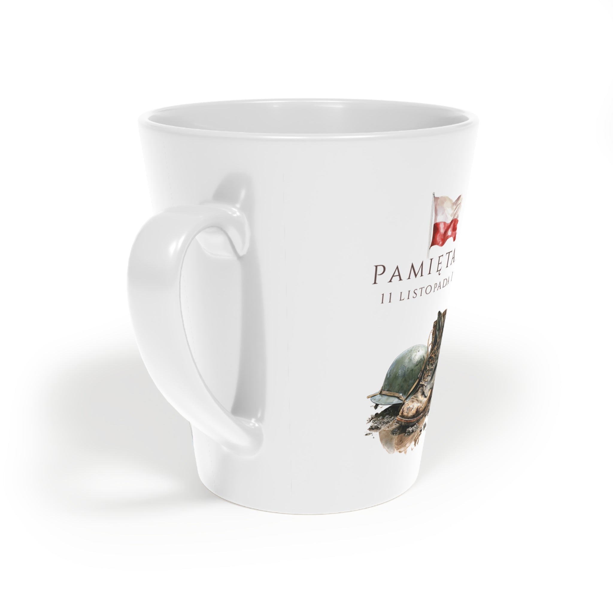 Polish Independence Day Latte Mug 12oz | “We Remember” Design | Pamietamy 11 listopada | Dzien Niepodleglosci | Patriotic Polish Coffee Cup | Polish Canadian Heritage Gift
