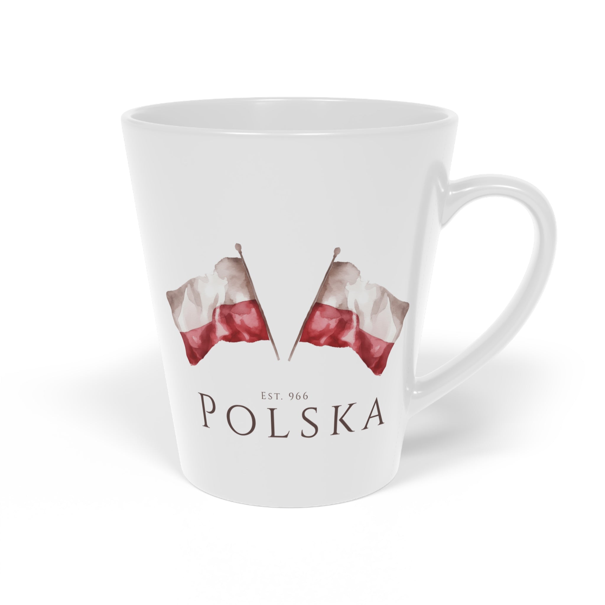 Polish Flag Latte Mug 12oz | Polska Flaga | Polish Pride Coffee Cup | Patriotic Polish Gift | Polish Canadian Heritage Mug