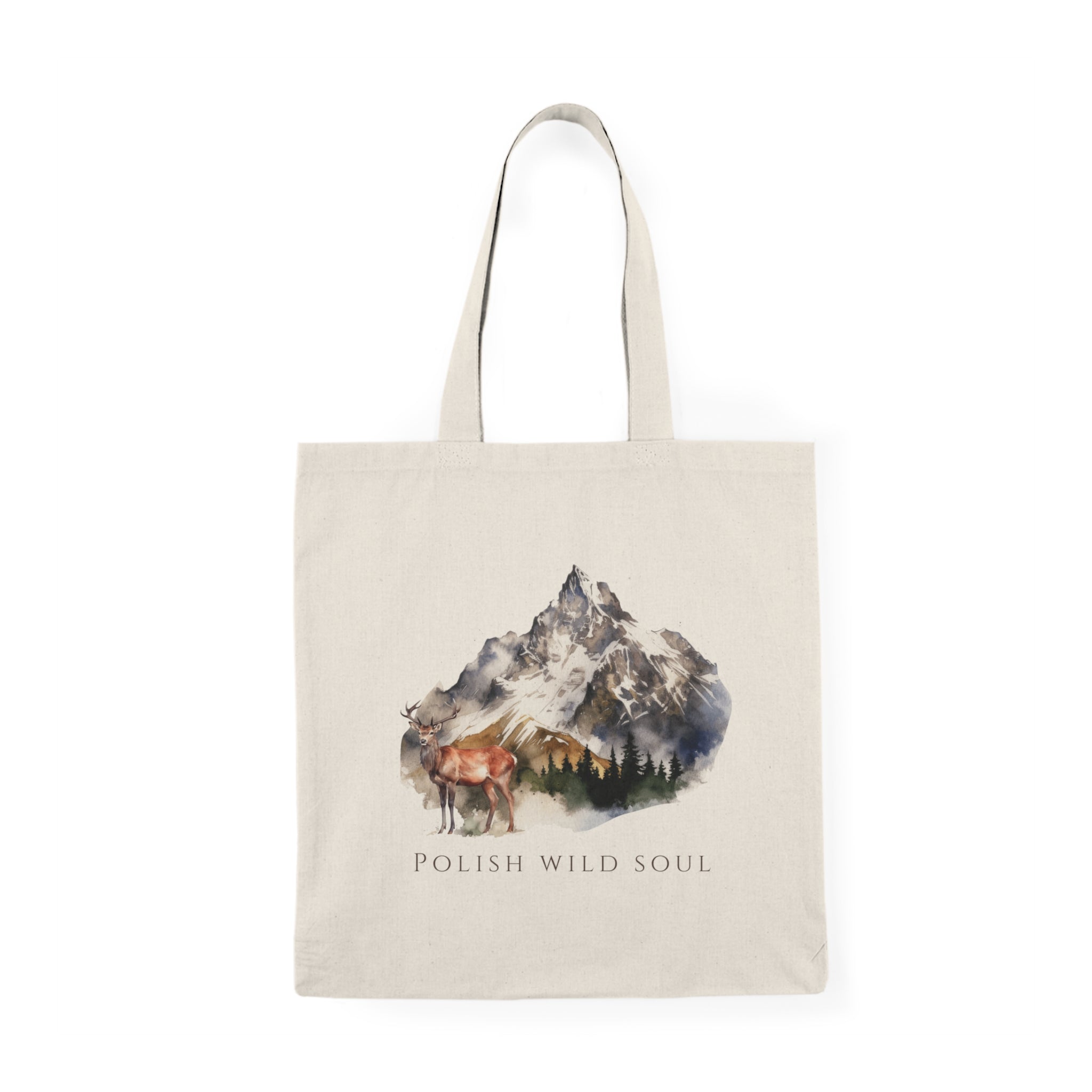 Polish Wildlife Tote Bag | Deer & Mountain Design | Polish Nature-Inspired Tote | Polish Heritage Apparel | Polish Canadian Identity Gift