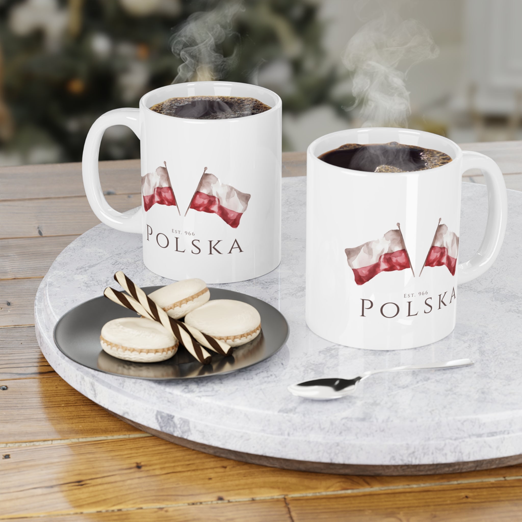 Polish Flag 11oz Ceramic Mug | Polska Flaga | Polish Pride Coffee Cup | Patriotic Polish Gift | Polish Canadian Heritage Mug