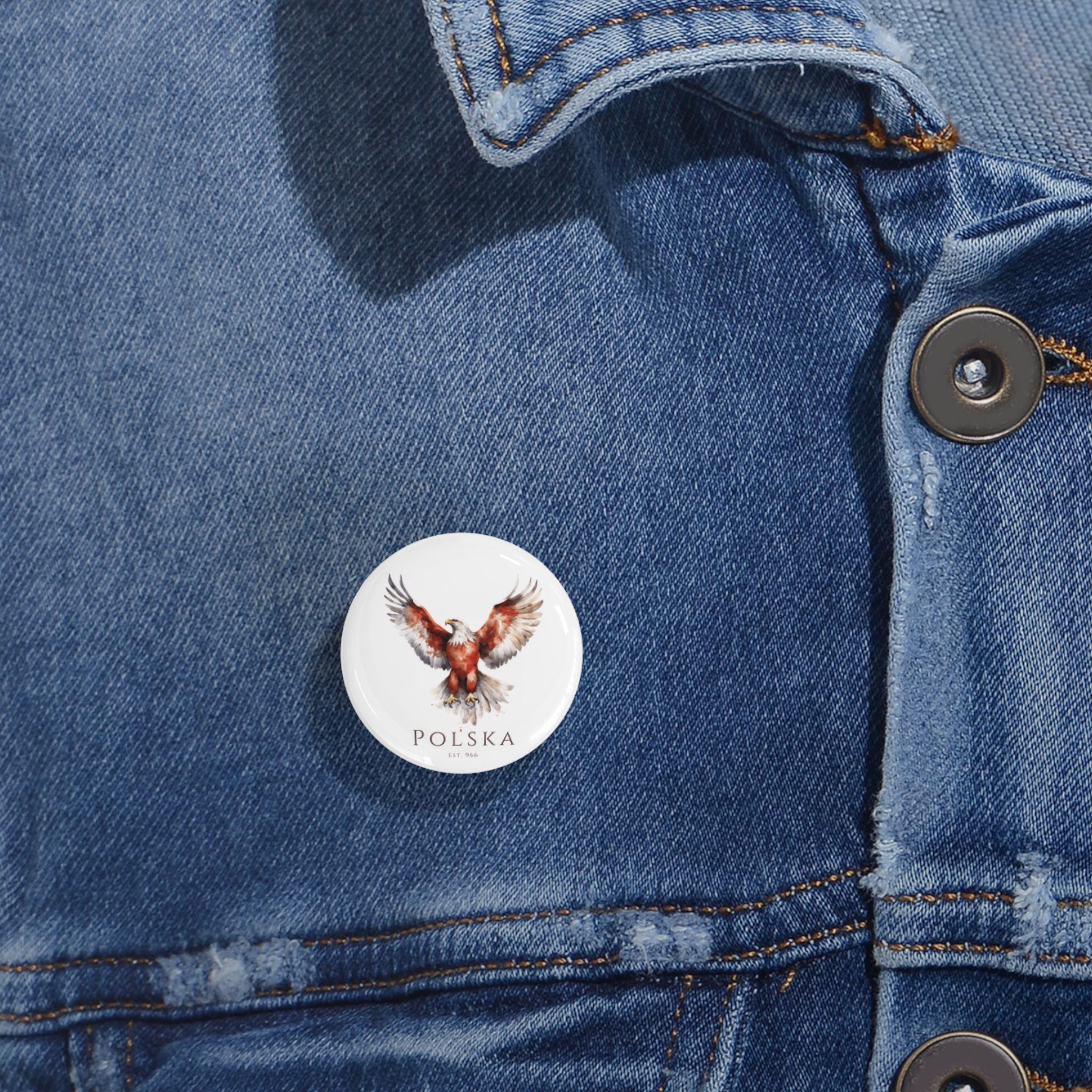 Polish Eagle Round Pin — Polish Pride Pin Button